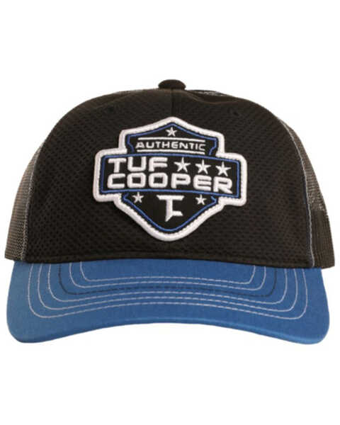 Tuf Copper Men's Black Authentic Logo Patch Mesh-Back Trucker Cap  , Black, hi-res