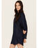 Image #2 - Wrangler Women's Dark Wash Denim Balloon Sleeve Shirt Mini Dress, Dark Wash, hi-res
