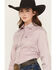 Image #2 - Cinch Women's Striped Print Long Sleeve Button-Down Stretch Wester Shirt, Pink, hi-res