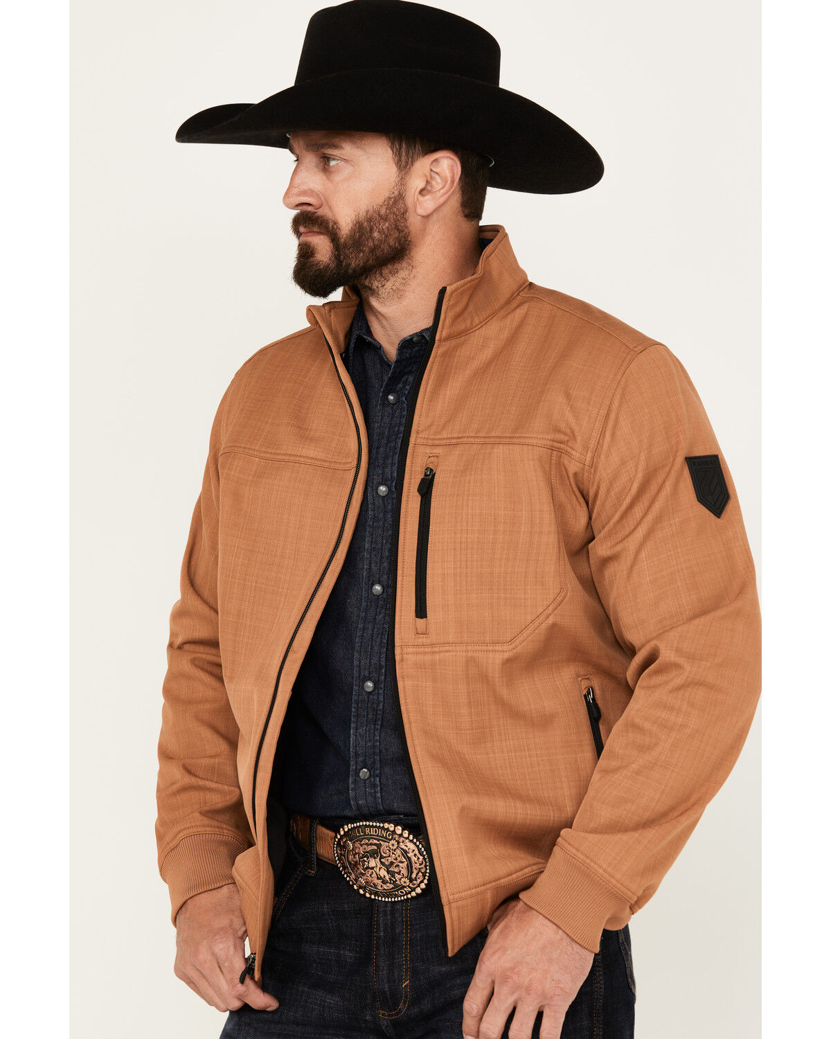 Image #2 - RANK 45® Men's Coolville Softshell Bomber Jacket, Lt Brown, hi-res