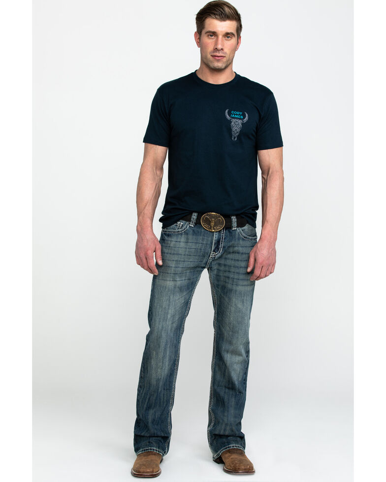 Rock & Roll Denim Men's Pistol Med Slim Bootcut Jeans , Blue, hi-res