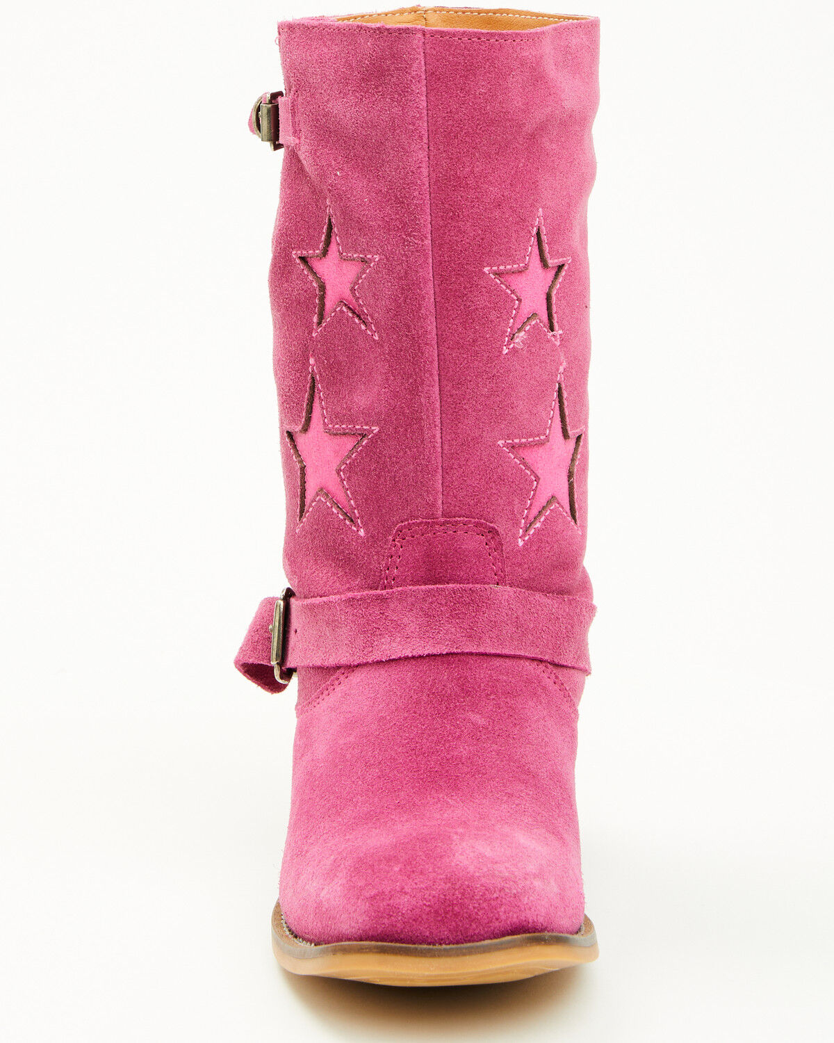 Image #4 - Dingo Girls' Blacklist Star Inlay Harness Boots - Square Toe, Pink, hi-res
