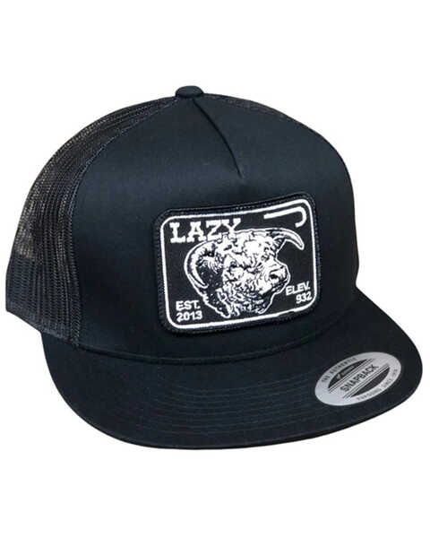 Lazy J Ranch Wear Men's Elevation Logo Ball Cap , Black, hi-res