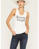 Image #1 - Idyllwind Women's Rhinestone Cowgirl Muscle Tank, Cream, hi-res