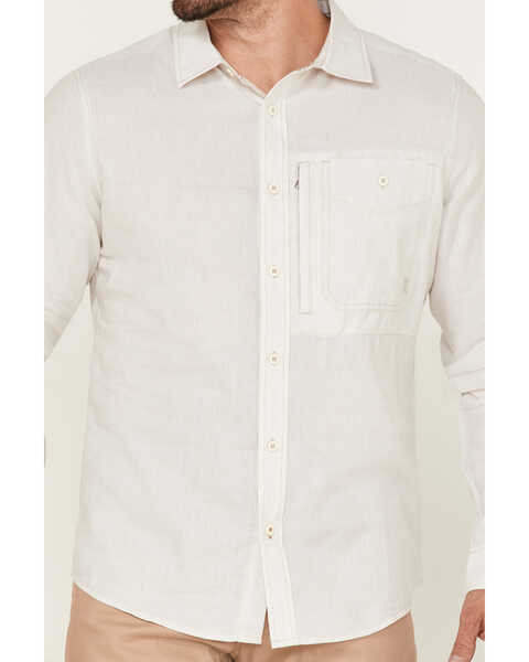 Image #3 - Brothers and Sons Men's Performance Solid Long Sleeve Button Down Western Shirt , Sand, hi-res