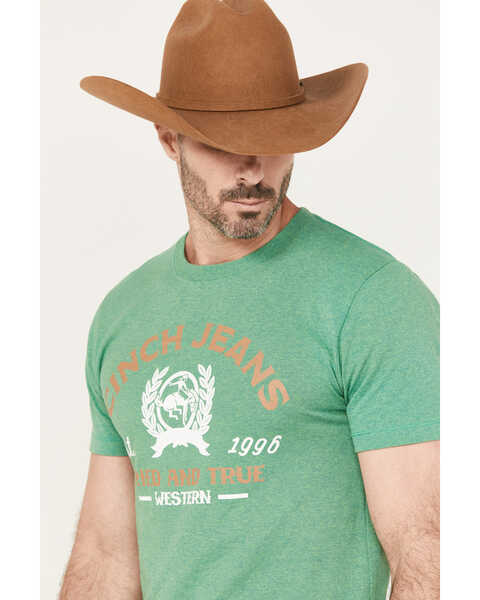 Image #2 - Cinch Men's Jeans Tried And True Short Sleeve Graphic T-Shirt, Heather Green, hi-res