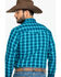 Wrangler Silver Edition Men's Teal Checotah Geo Print Long Sleeve Western Shirt , Teal, hi-res