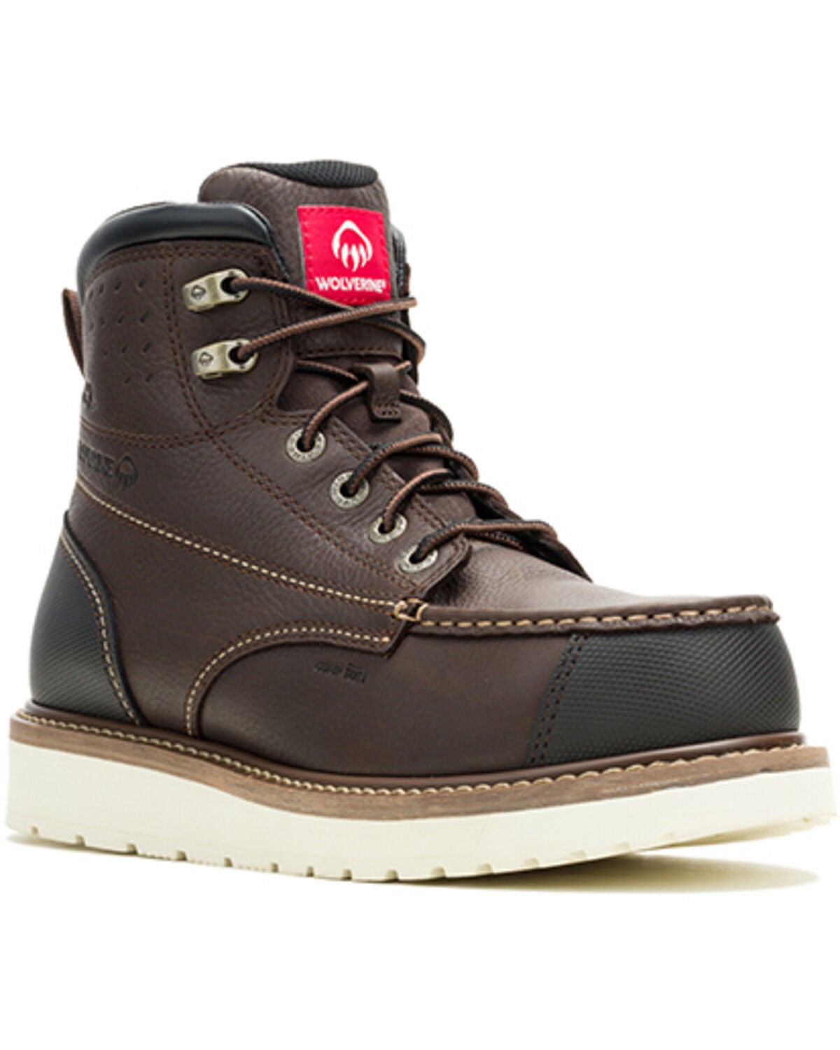 Wolverine Men's 6" Loader II ft HYPERREST CarbonMAX&reg; Moc Work Boots - Composite Toe, Dark Brown, hi-res