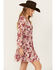 Image #2 - En Creme Women's Floral Cutout Long Sleeve Mini Dress, Pink, hi-res