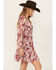 Image #2 - En Creme Women's Floral Cutout Long Sleeve Mini Dress , Pink, hi-res