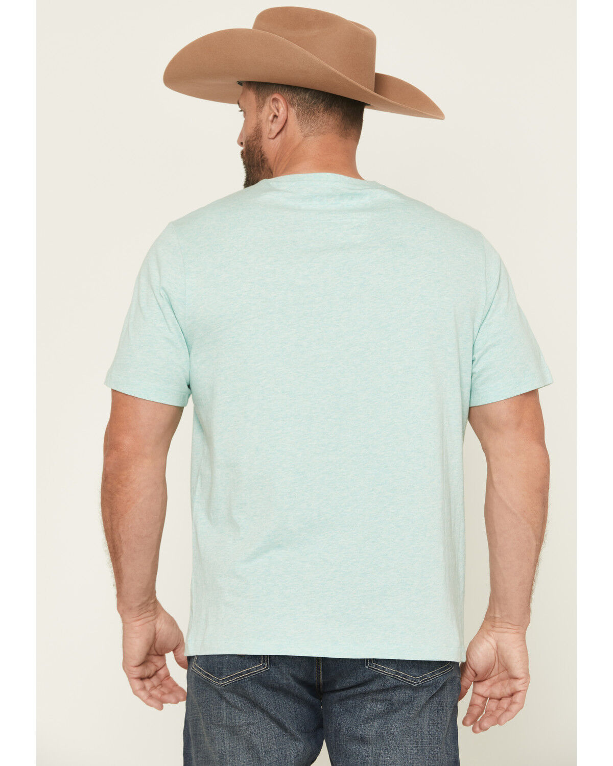Image #4 - Cinch Men's Solid Logo Short Sleeve T-Shirt, Turquoise, hi-res