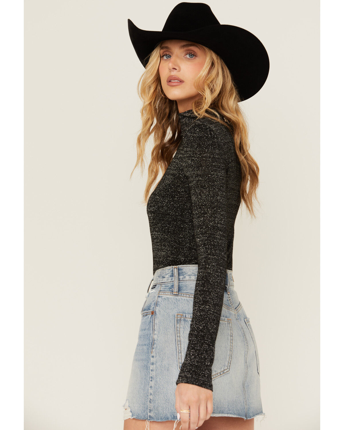 Image #4 - Rock & Roll Denim Women's Lurex Long Sleeve Top, , hi-res