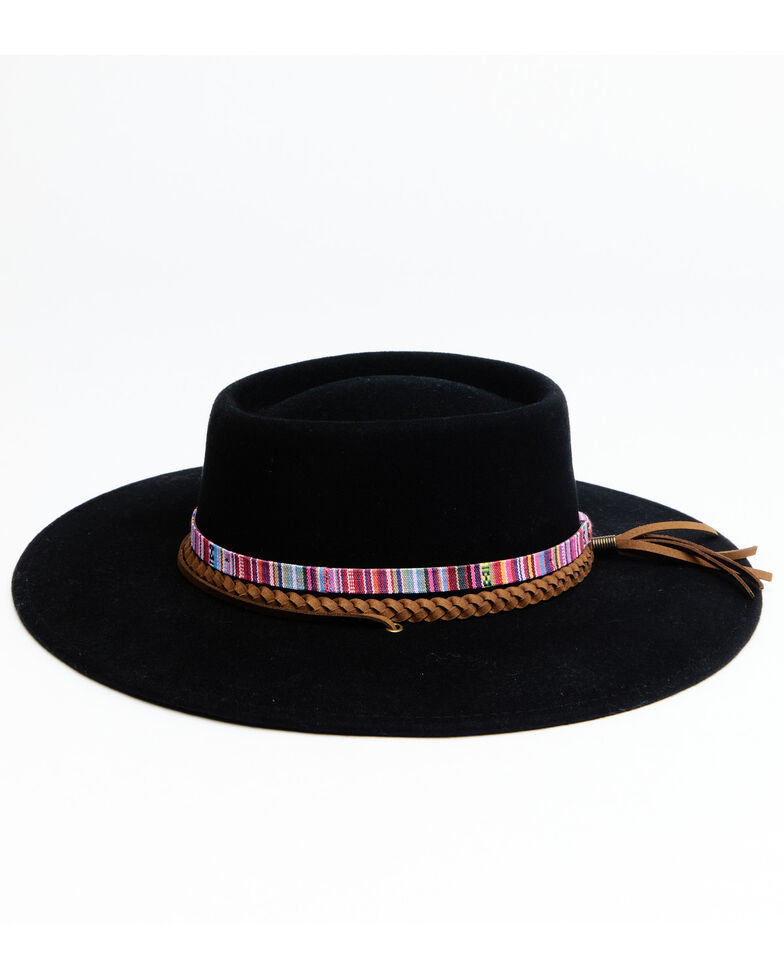 Shyanne Women's Black Mirandita Wool Felt Western Hat , Black, hi-res