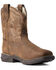 Image #1 - Ariat Women's Distressed Brown Anthem Shortie II H20 Full-Grain Western Boot - Square Toe, Brown, hi-res