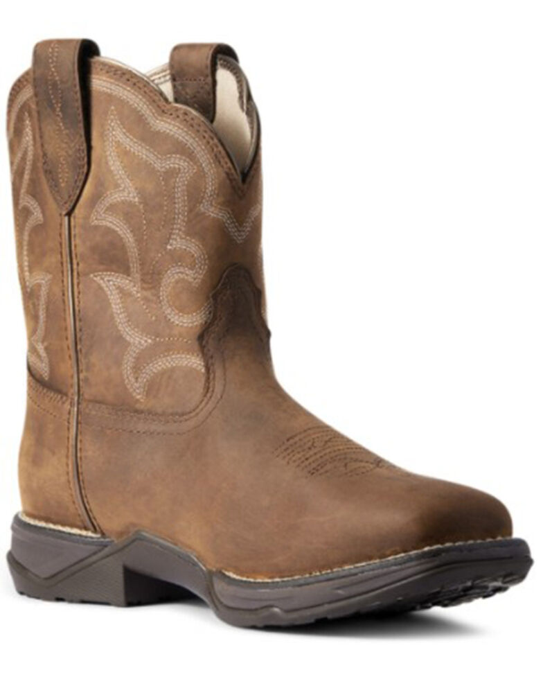 Ariat Women's Distressed Brown Anthem Shortie II H20 Full-Grain Western Boot - Square Toe , Brown, hi-res