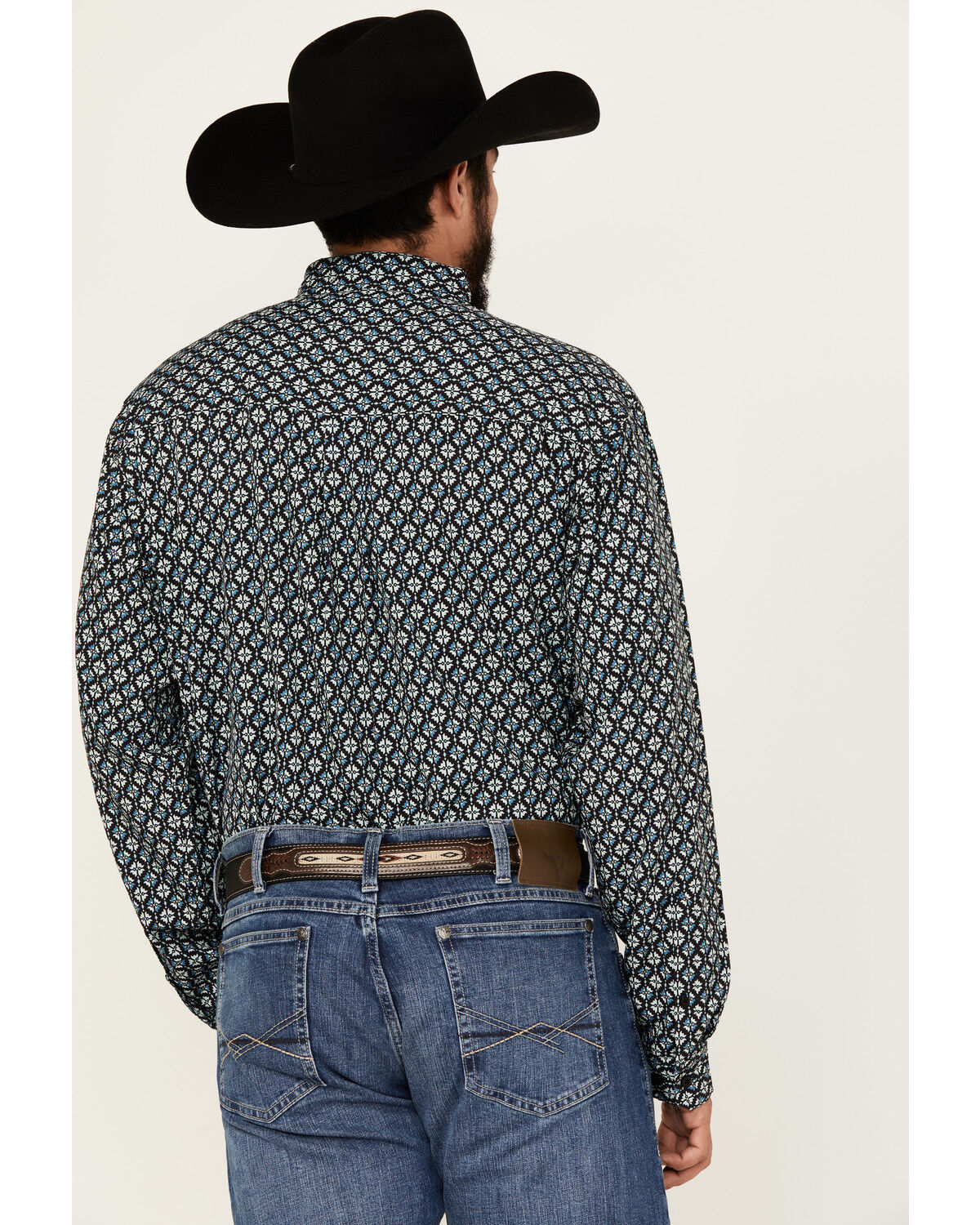 Image #4 - Cinch Men's ARENAFLEX® Medallion Geo Print Long Sleeve Button-Down Performance Stretch Western Shirt, Black, hi-res