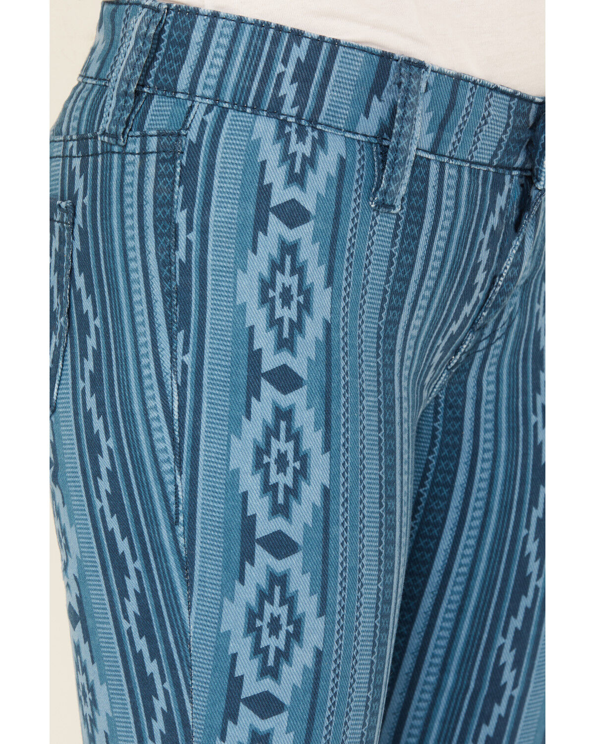 Image #2 - Rock & Roll Denim Girls' Southwestern Striped Flare Stretch Denim Jeans, Blue, hi-res