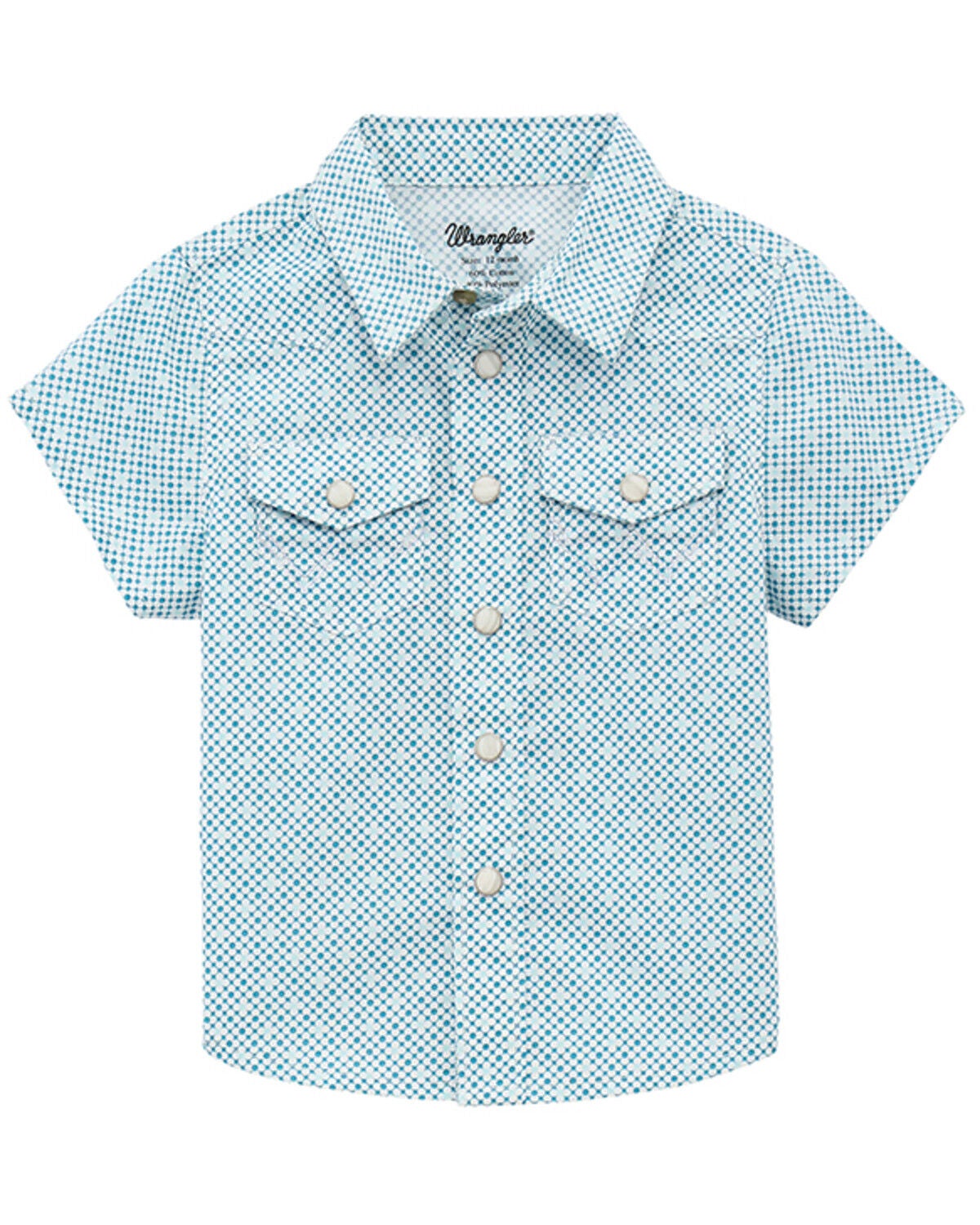 Image #1 - Wrangler Toddler Boys' Geo Print Short Sleeve Snap Western Shirt, Blue, hi-res
