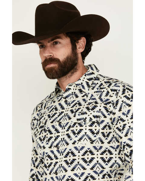 Image #2 - Cody James Men's Down Yonder Southwestern Print Long Sleeve Pearl Snap Western Shirt - Big, Ivory, hi-res