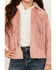 Image #3 - Fornia Girls' Star Patch Fringe Jacket , Light Pink, hi-res