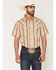 Image #1 - Gibson Trading Co Men's Calico Saloon Floral Striped Short Sleeve Snap Western Shirt - Tall, Cream, hi-res
