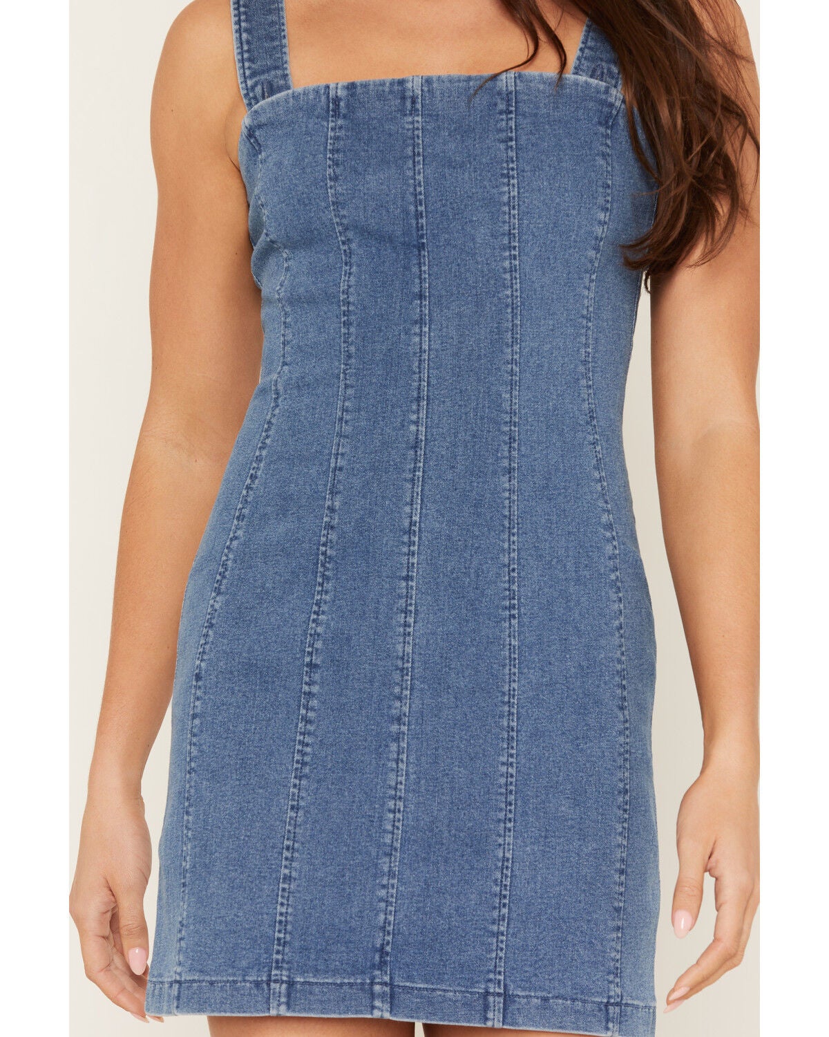Image #3 - 26 International Women's Medium Wash Denim Sleeveless Tube Mini Dress, Medium Wash, hi-res