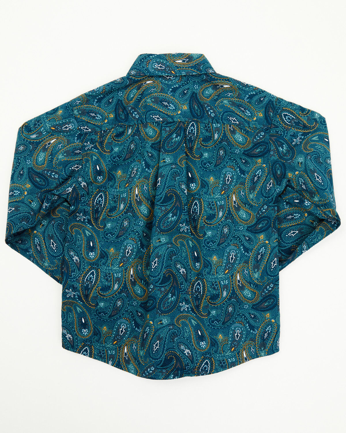 Image #3 - Cinch Toddler Boys' Paisley Print Long Sleeve Button-Down Western Shirt, Blue, hi-res