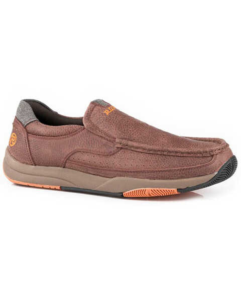 Image #1 - Roper Men's Ulysses Leather Shoe - Moc Toe, Brown, hi-res