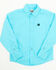 Image #1 - Cinch Toddler Boys' Solid Long Sleeve Button-Down Western Shirt, Turquoise, hi-res