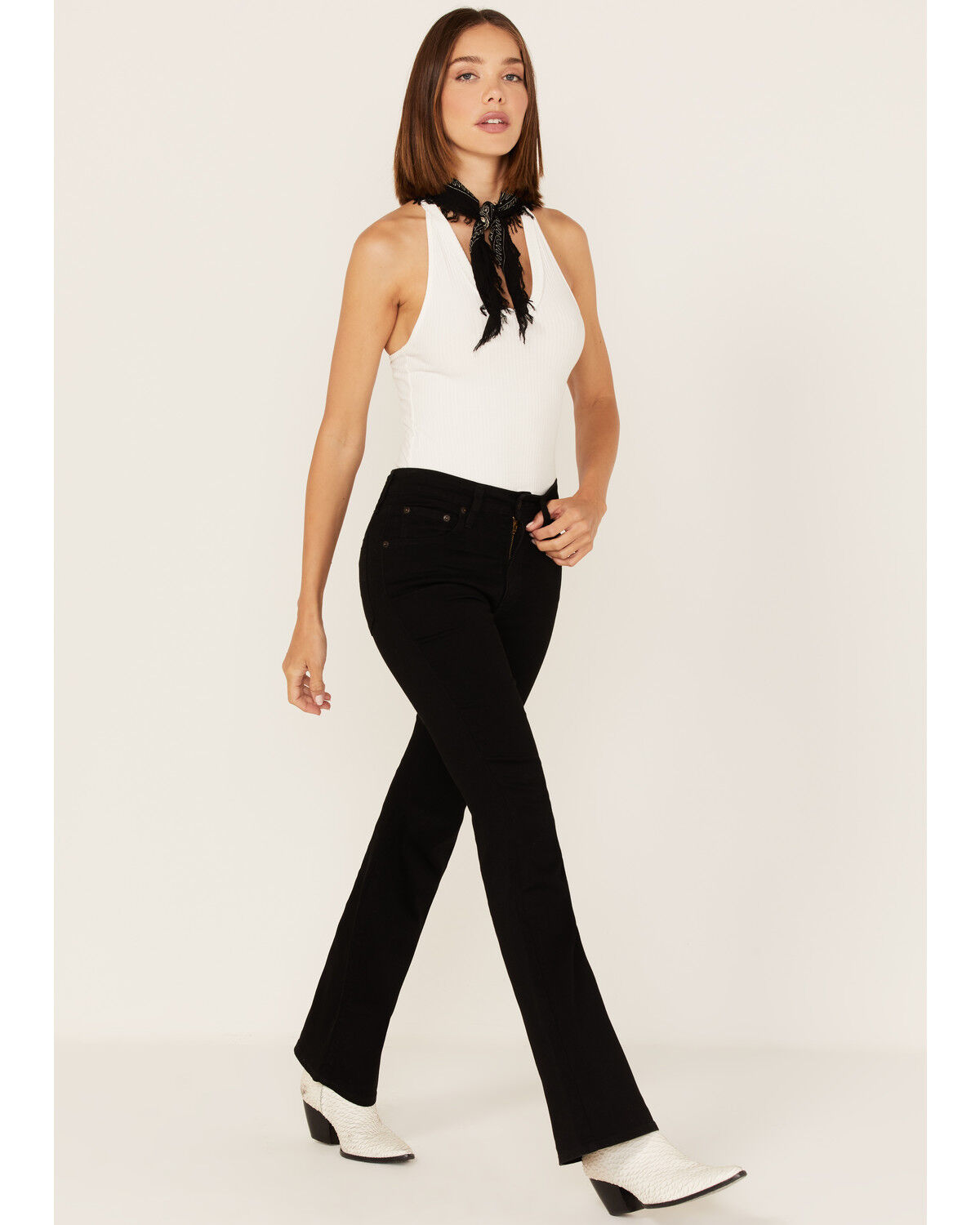 Image #1 - Levi's Women's 501 High Rise Flare Jeans, Black, hi-res