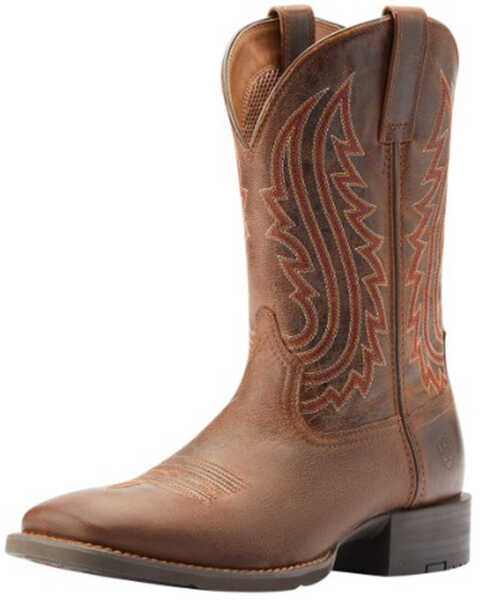 Ariat Men's Sport Big Country Western Performance Boots - Broad Square Toe, Brown, hi-res