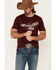 Cody James Men's Land Free Eagle Graphic Short Sleeve T-Shirt , Maroon, hi-res