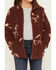 Image #3 - Wrangler Girls' Hay Away Horse Print Full Zip Jacket, Brown, hi-res