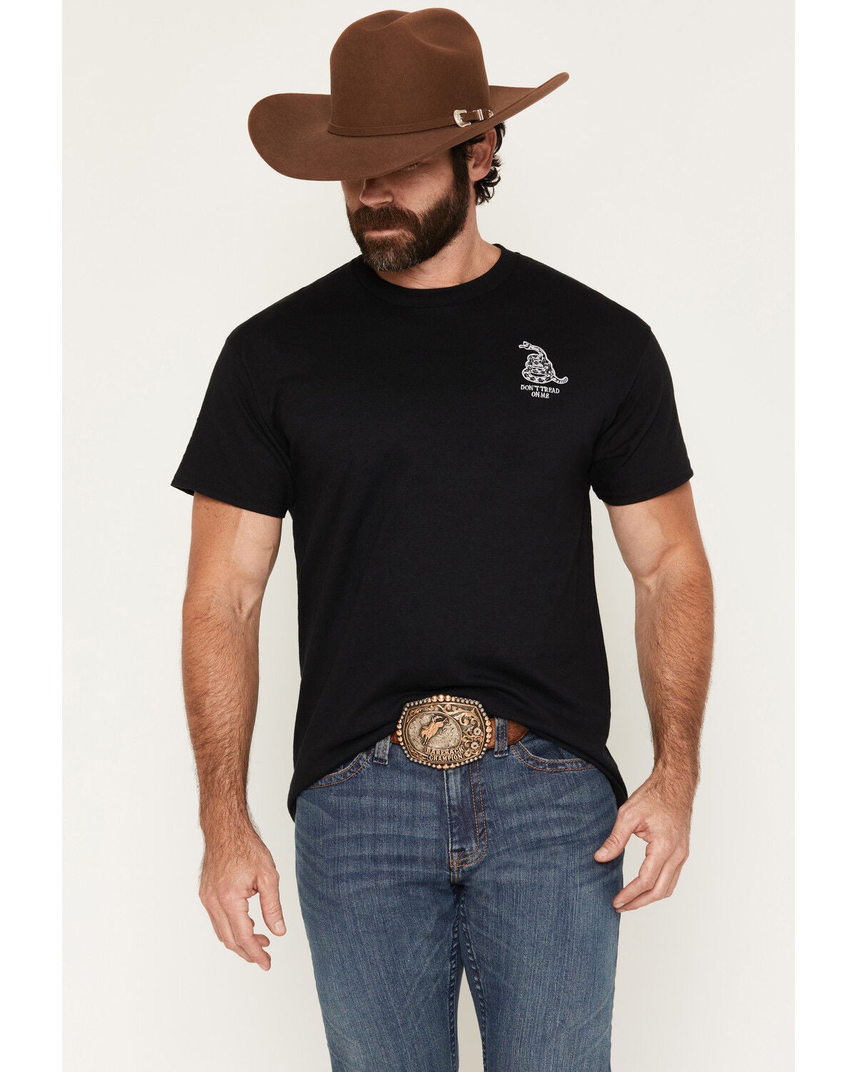 Cody James Men's Don't Tread On Me Short Sleeve Graphic T-Shirt, Black, hi-res