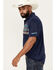 Image #2 - RANK 45® Men's Knao Border Print Short Sleeve Polo Shirt, Dark Blue, hi-res