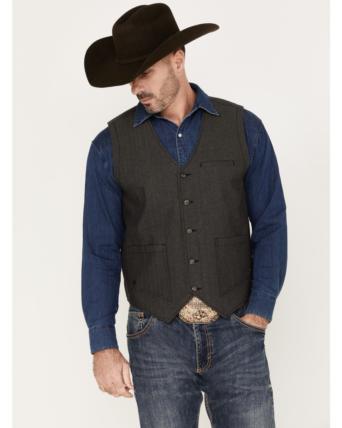 Image #1 - Moonshine Spirit Men's Drifter Herringbone Vest, Grey, hi-res