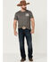 Image #2 - Cowboy Hardware Men's Cowboy Strength Graphic Short Sleeve T-Shirt , Charcoal, hi-res