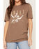 Image #3 - Ariat Women's Skull Logo Short Sleeve Graphic Tee, Brown, hi-res
