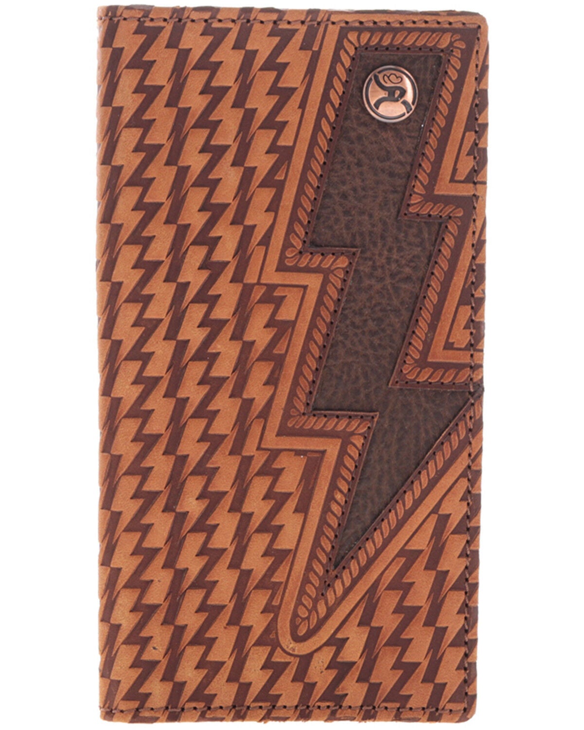 Hooey Men's Lightning Bolt Rodeo Wallet, Brown, hi-res