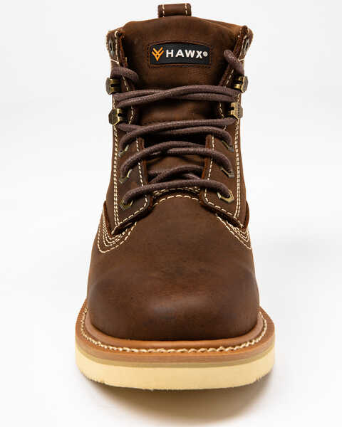Hawx Men's 6" Lacer Work Boots - Soft Toe, Brown, hi-res