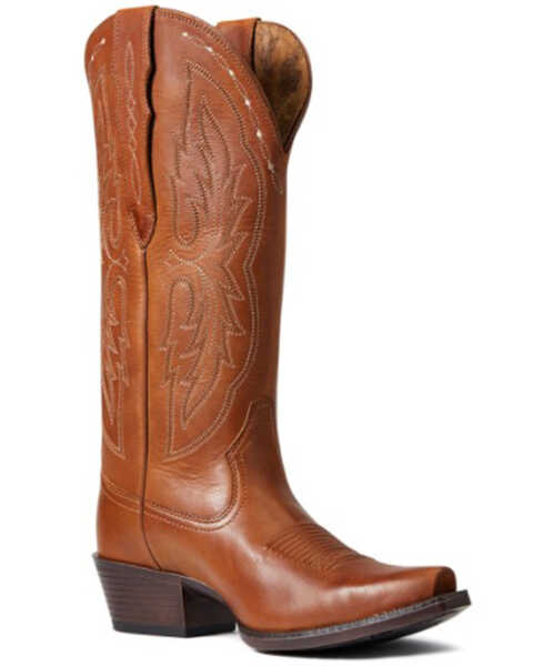 Image #1 - Ariat Women's Treasured Heritage X Elastic Calf Western Boot - Snip Toe , Brown, hi-res