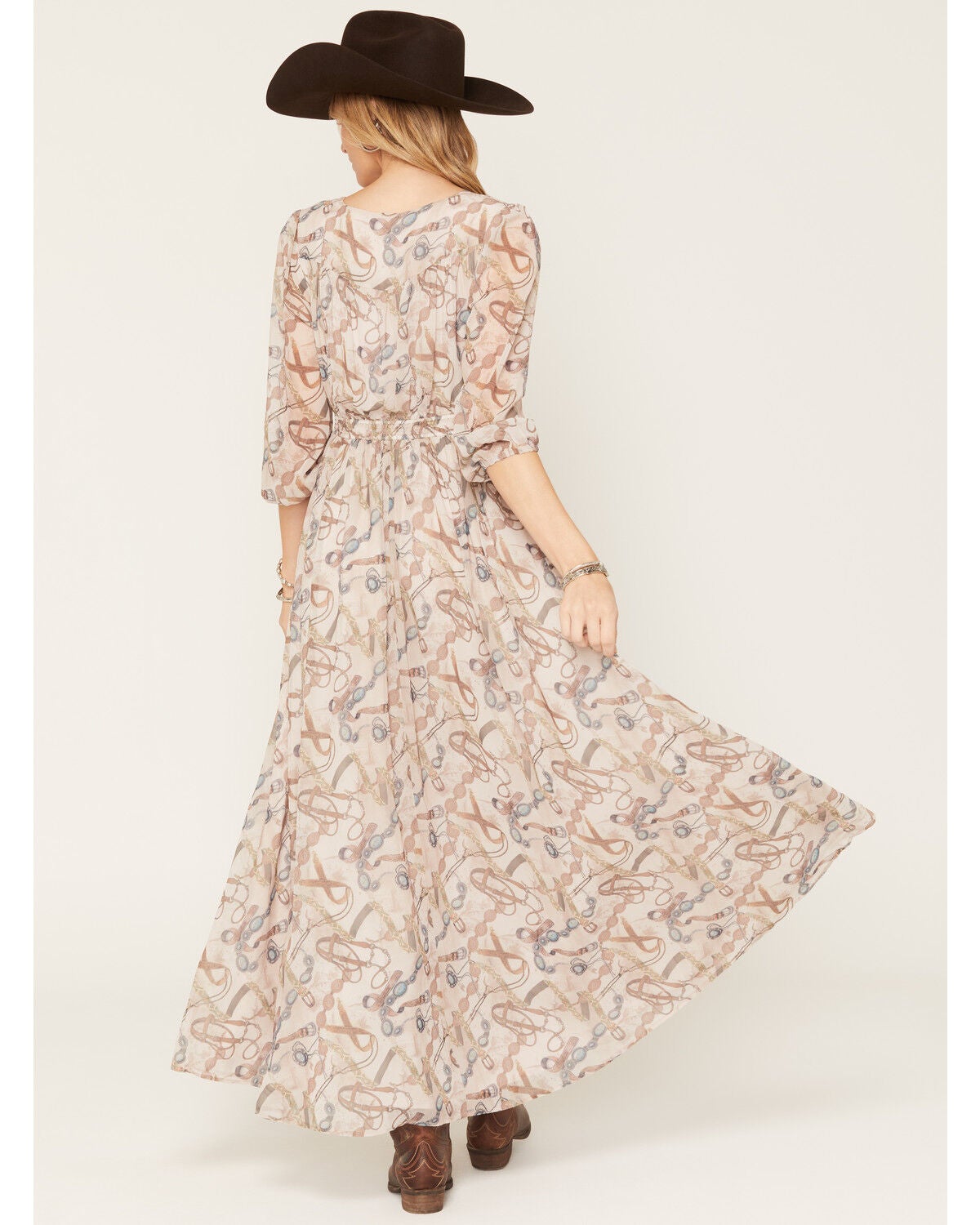 Image #4 - Shyanne Women's Pathfinder Printed Long Sleeve Button-Front Maxi Dress, Natural, hi-res