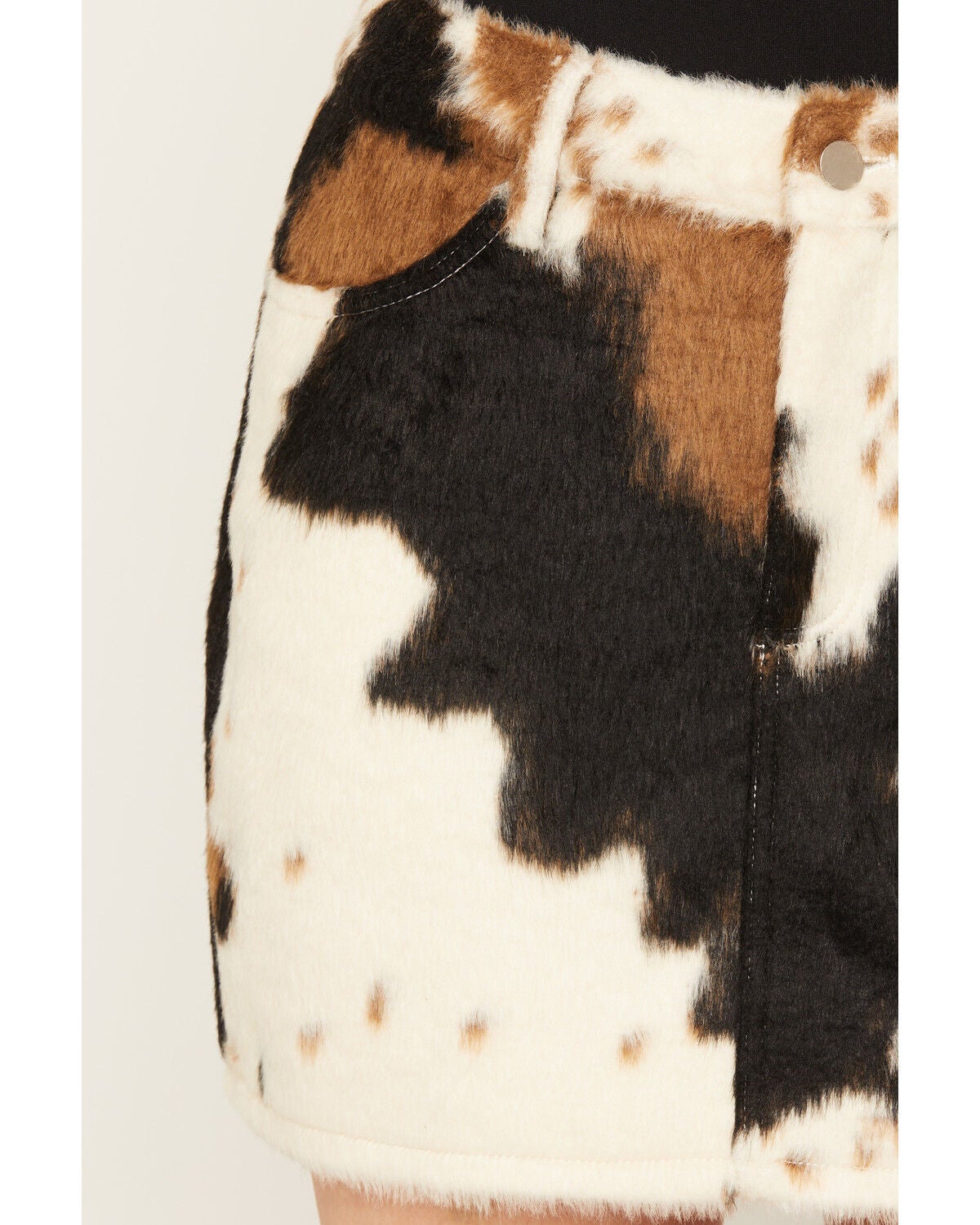 Image #2 - Rock & Roll Denim Women's Cowhide Mini Skirt, Natural, hi-res