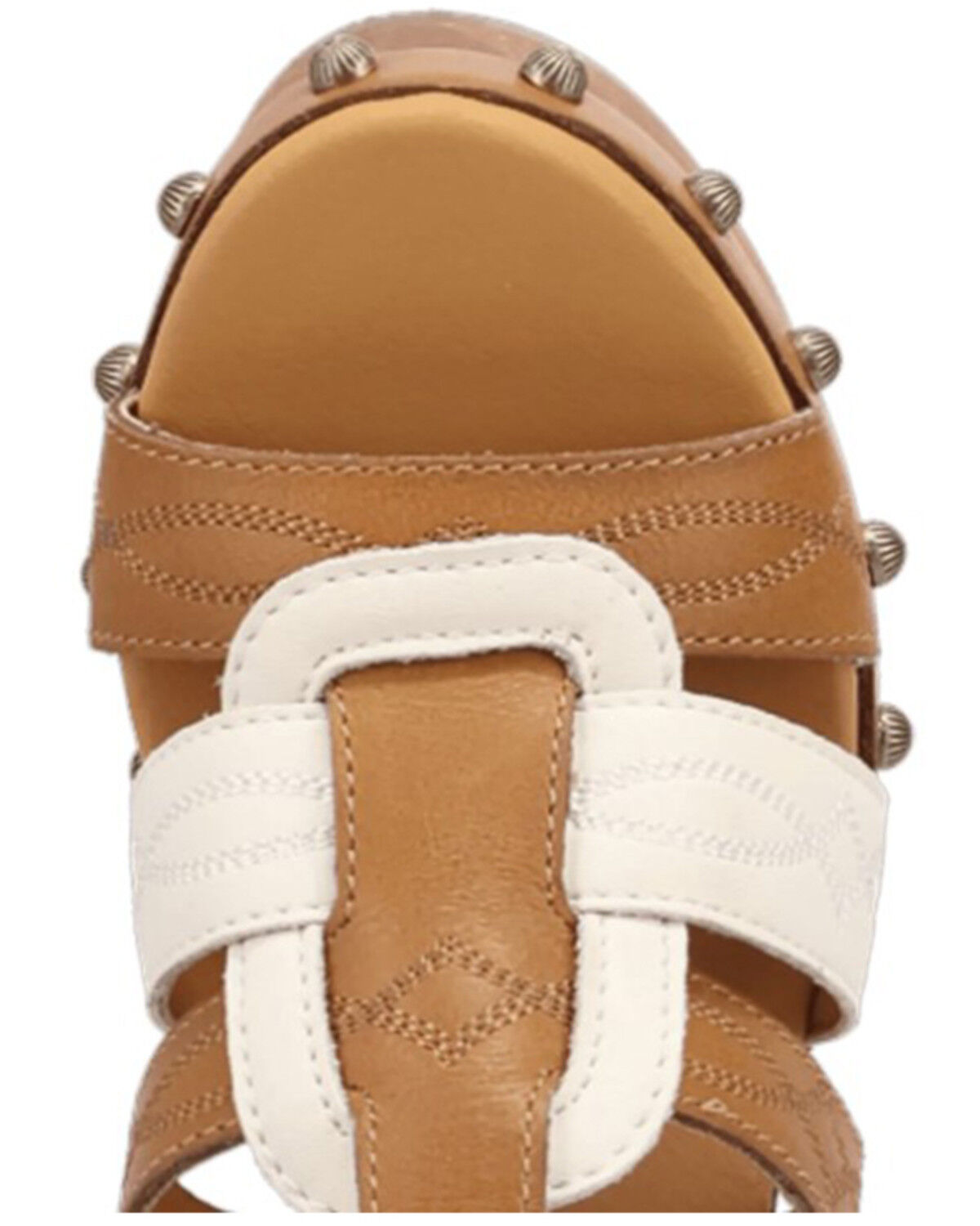 Image #6 - Dingo Women's Cosmo Wooden Wedge Sandals, Tan, hi-res