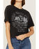 Image #2 - Cleo + Wolf Women's Great Smoky Mountains Graphic Boxy Crop Tee, Black, hi-res