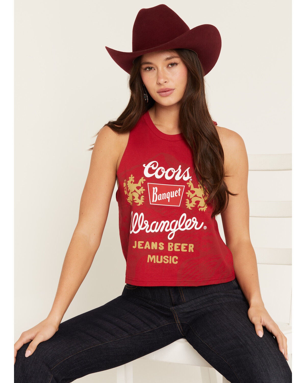 Wrangler X Coors Banquet Women's Festival Tank, Red, hi-res