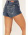 Image #4 - Shyanne Women's Dark Wash Mid Rise Denim Shorts, Dark Wash, hi-res