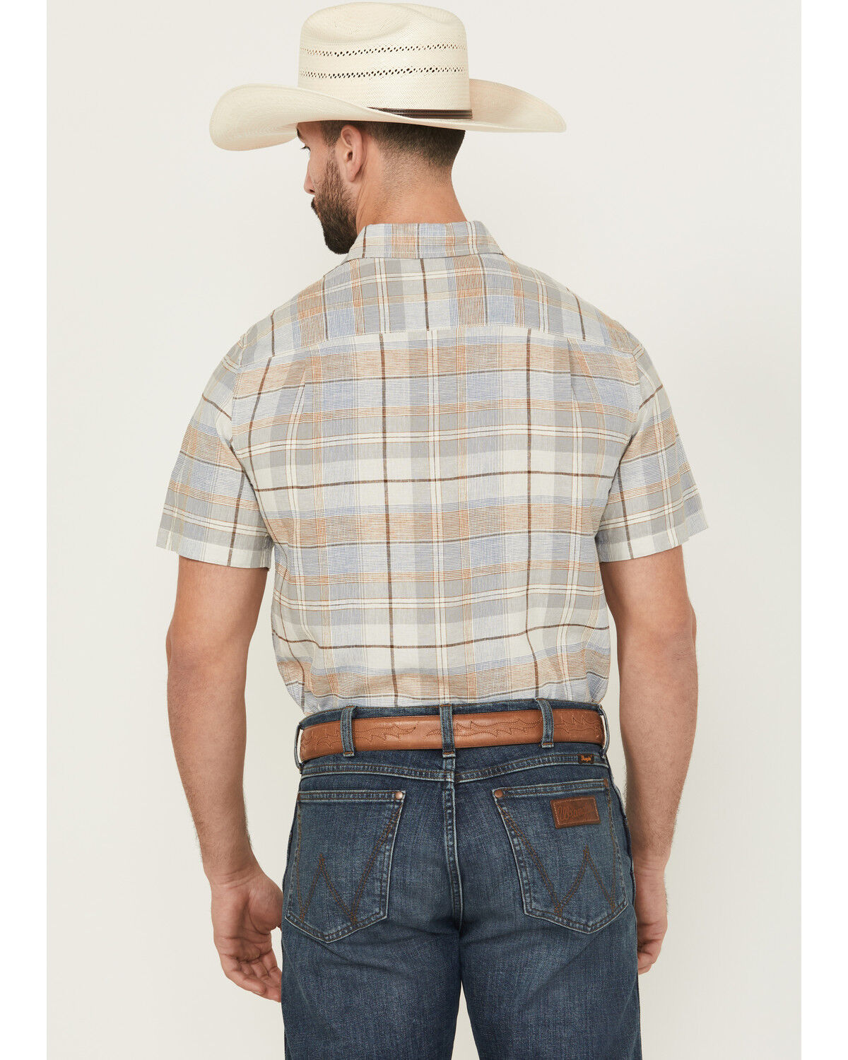 Image #4 - Pendleton Men's Dawson Plaid Print Short Sleeve Button-Down Linen Shirt, Grey, hi-res