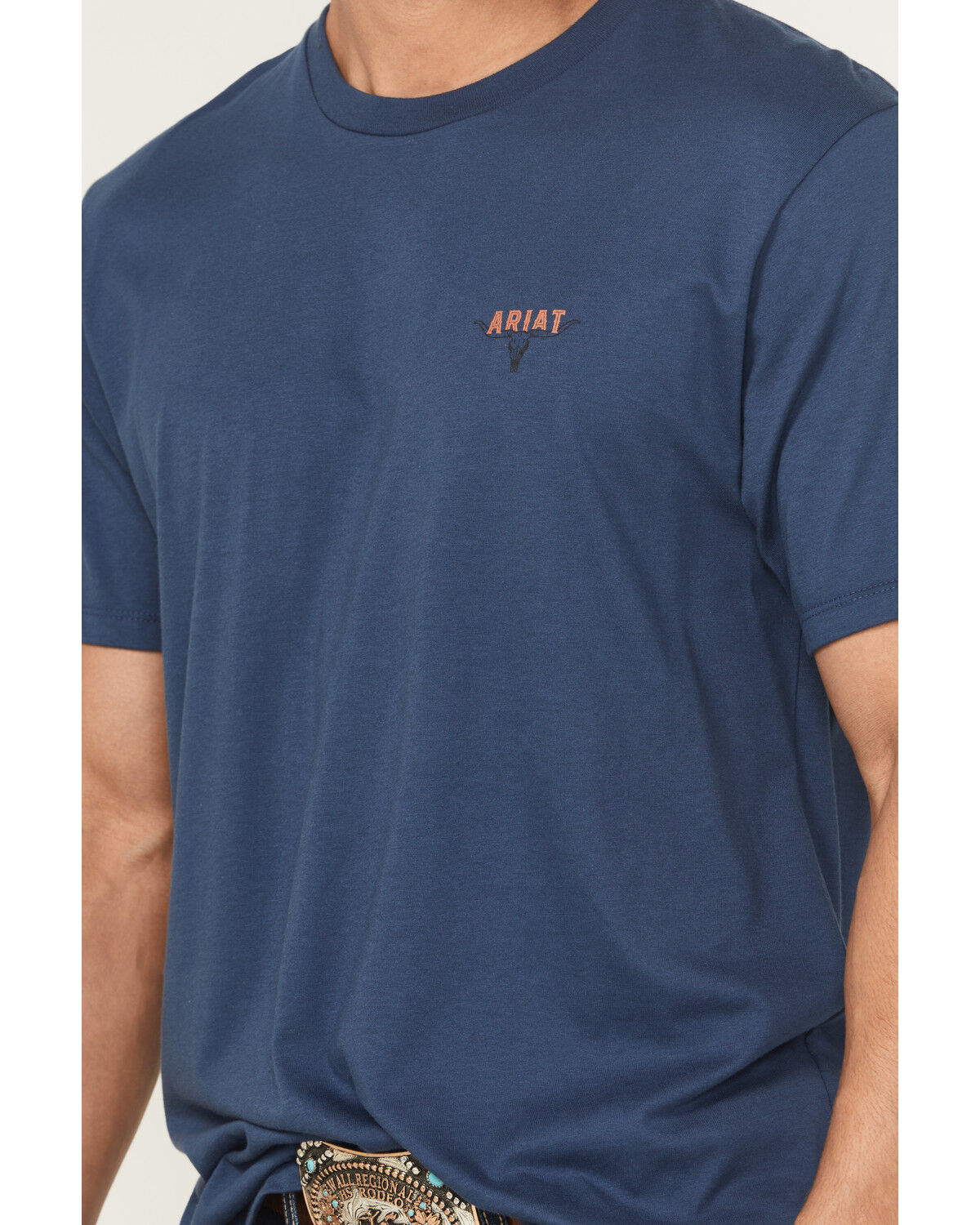 Image #4 - Ariat Men's Ranch Tough Short Sleeve Graphic T-Shirt, Blue, hi-res