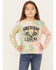 Image #1 - Rock & Roll Denim Girls' Tie Dye American Legend Graphic Sweatshirt, Peach, hi-res